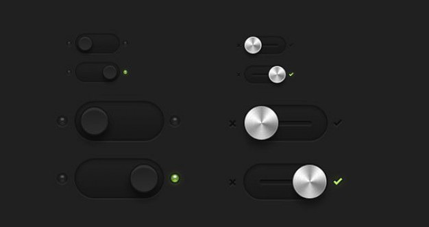 Switches and toggles buttons psd Free Psd. See more inspiration related to Ui, Buttons, Psd, Grey, Dark, Horizontal, Switches and Toggles on Freepik.