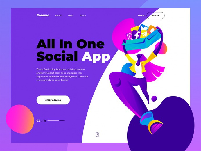 Social App Landing Page