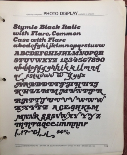 Daily Type Specimen | Stymie Black Italic with Flare. That final e form... #type #specimen #typography