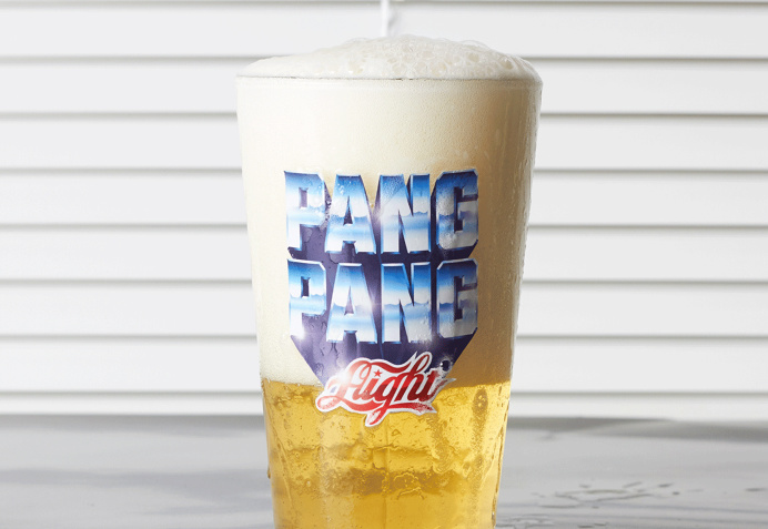 Packaging for PangPang Aight – the worlds crappiest adjunct beer. #graphic design #graphic #design #branding #packaging #colorful #colourf