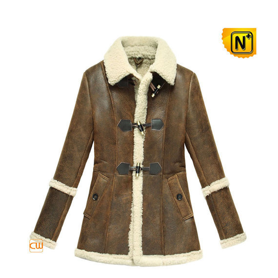 Women Brown Shearling Sheepskin Jacket CW614022 #jacket #brown #shearling