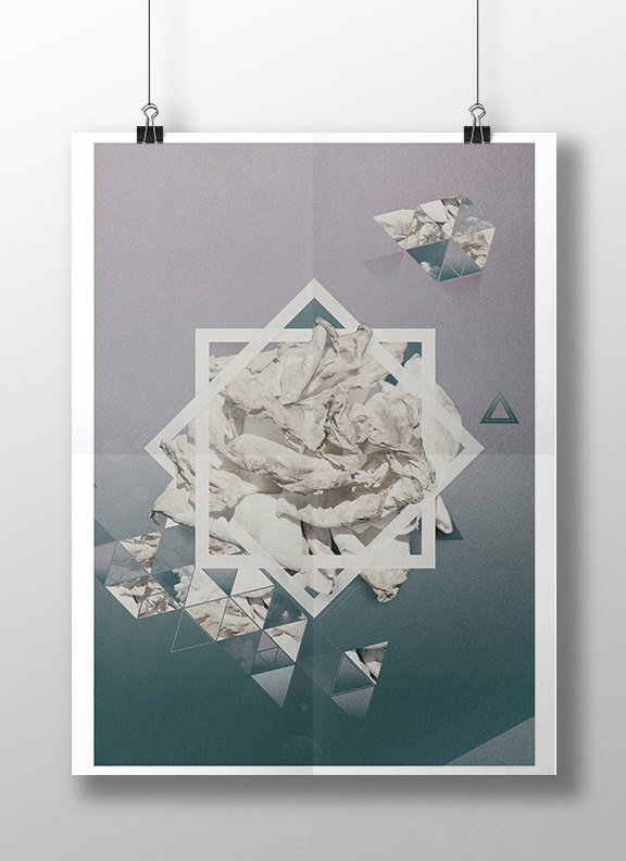 Time & Tears on Behance #flower #triangle #collage #gradients