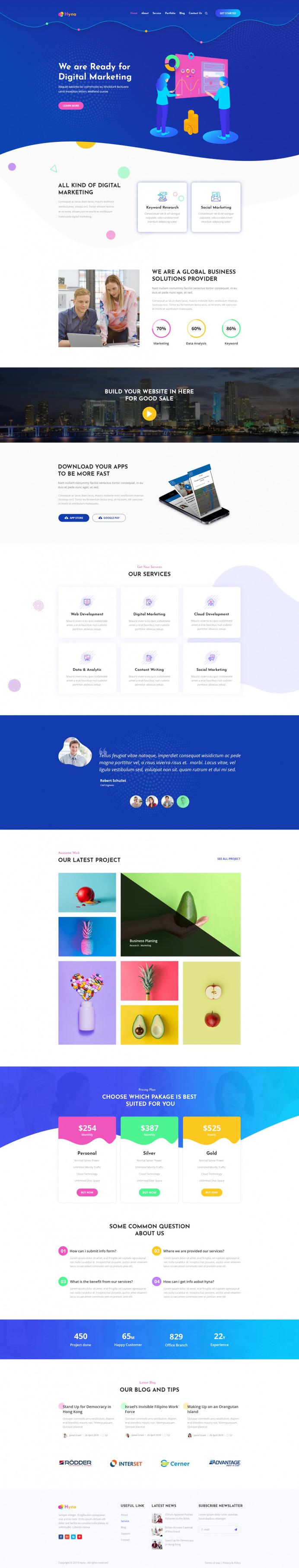 Hyna – Creative Multipurpose PSD Template by rivalinfotech