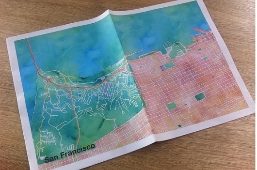 It's Nice That : Stamen's watercolour maps are things of great beauty - now there's a print version #francisco #watercolor #san #map
