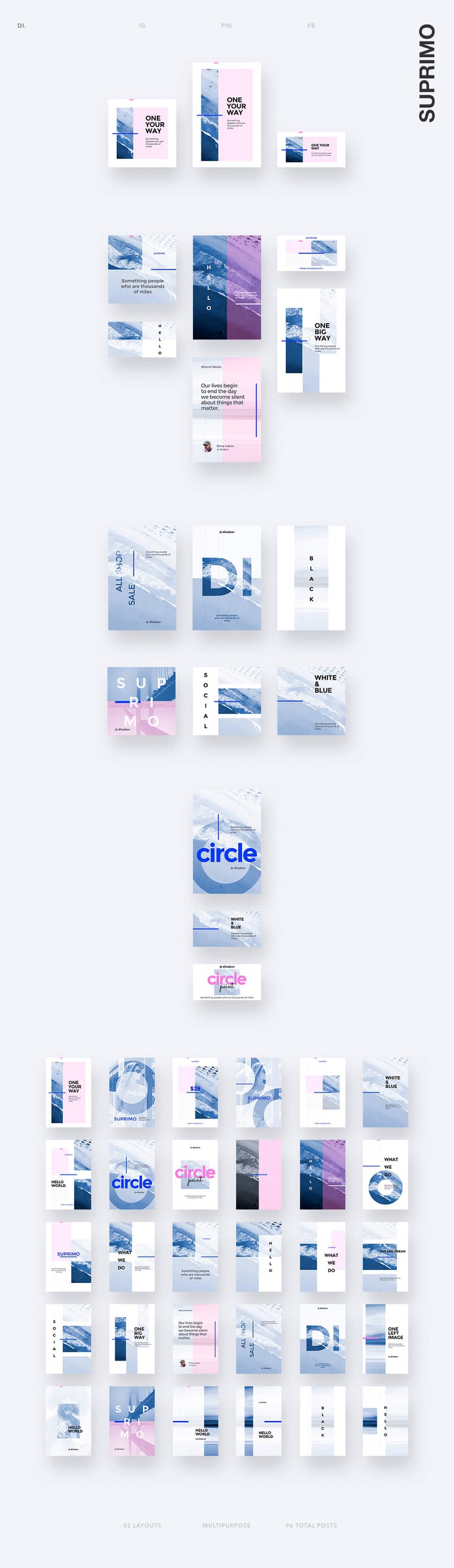 1000+ Social Media Posts Creator Templates Bundle for Facebook, Twitter, Instagram & Pinterest | Bypeople
