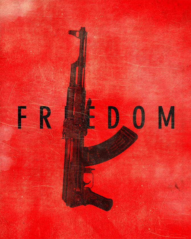 #posterdesign #poster #freedom #ak47 #typography #texture