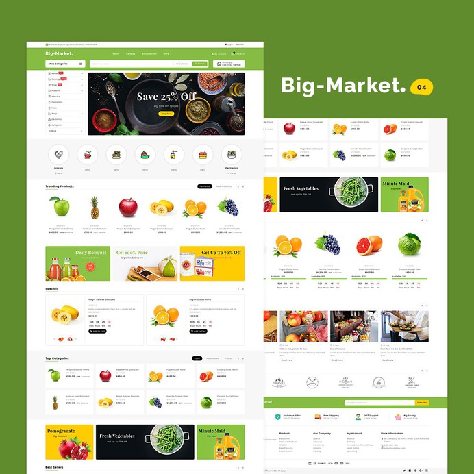 #BigMarket - #Shopify Multi-Purpose Responsive #Theme | #TemplateTrip #eCommerce #Website #Design