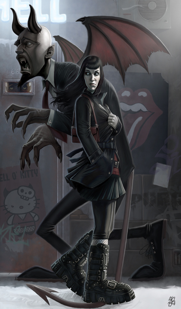 No sympathy for the devil by PapaNinja on deviantART #devil #girl