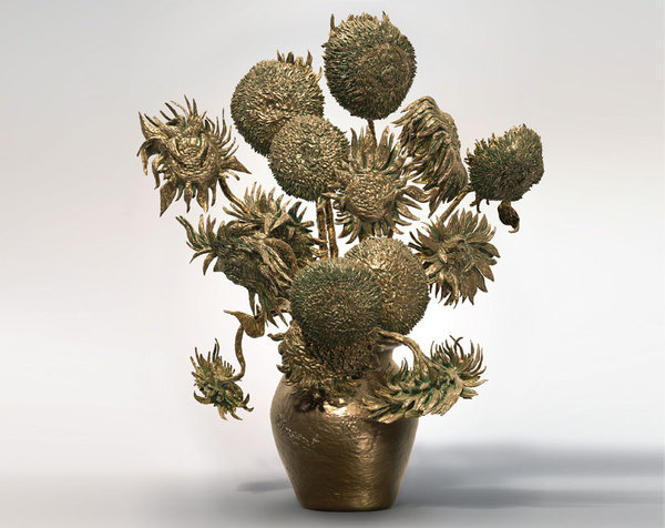 3D printed sculptural replica of vincent van gogh's sunflowers #vincent #van #3d #gough