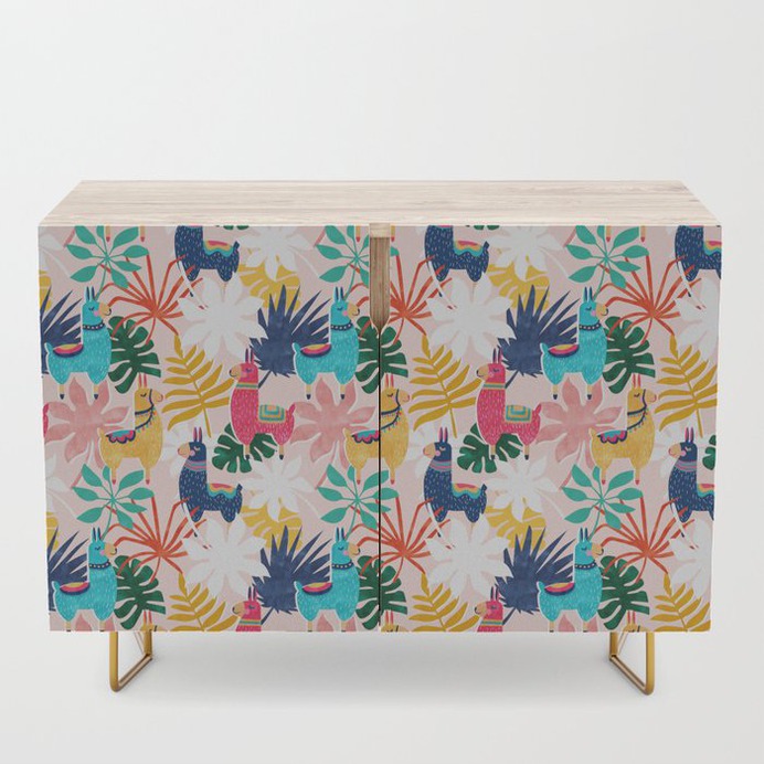 Keep Being Llamazing #illustration #pattern Credenza