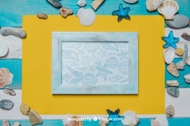 Summer beach concept with frame Free Psd. See more inspiration related to Frame, Mockup, Summer, Beach, Sea, Sun, Photo frame, Photo, Stars, Holiday, Mock up, Decorative, Vacation, Summer beach, Marine, Up, Season, Concept, Stones, Composition, Mock, Summertime and Seasonal on Freepik.