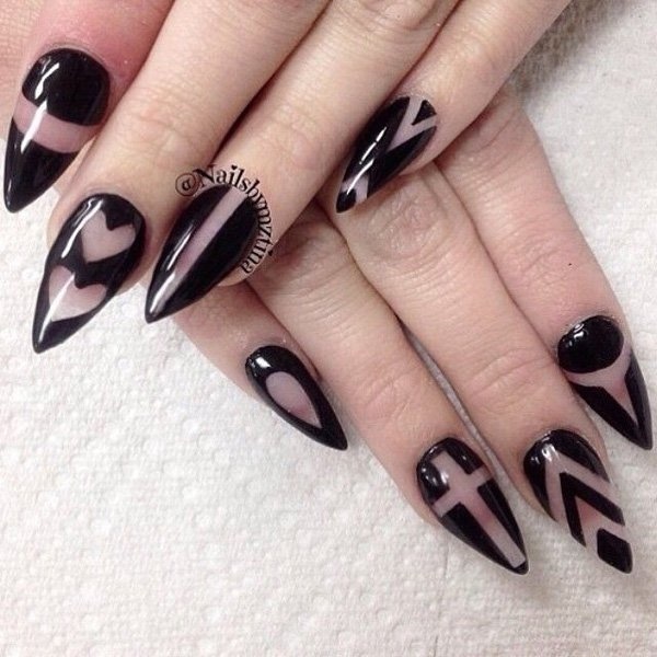 40 BLACK NAIL ART IDEAS