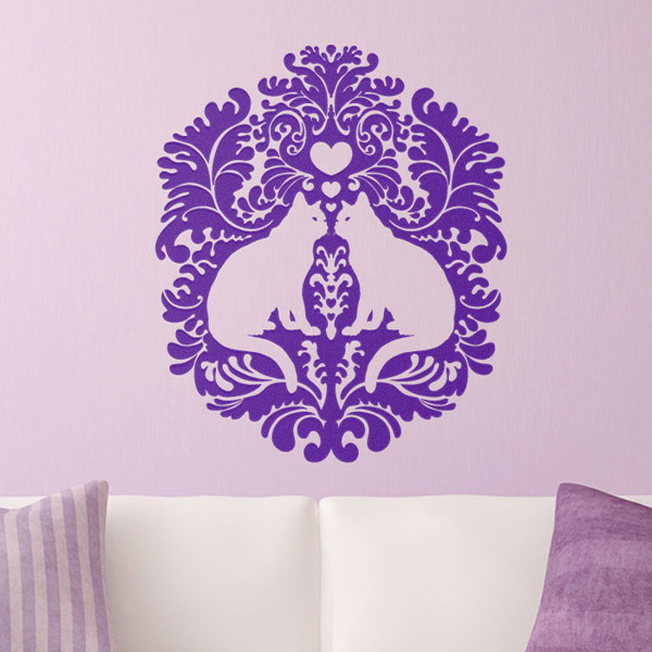 Damask Cats Wall Decal #artwork #decal #cat