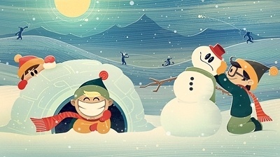Dribbble - Some Winter Fun by Craig Henry #awesome #snowman #henry #craig #winter