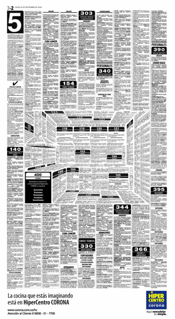 This Clever Newspaper Ad Hides a 3D Kitchen in the Classifieds #3d #kitchen #newspaper #ad
