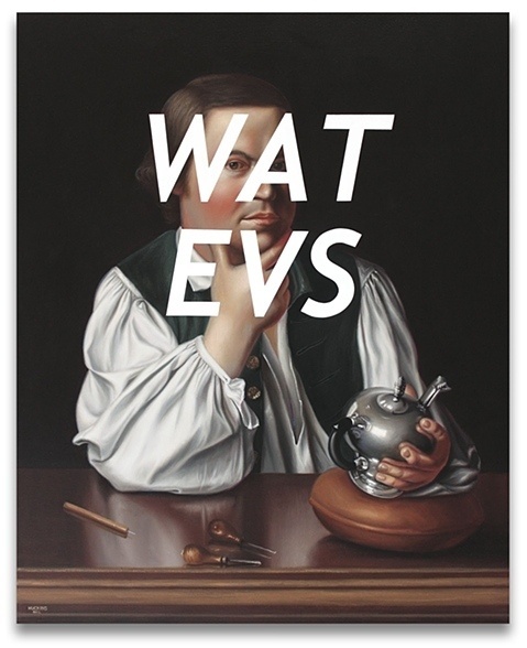 Paul Revere: Whatever by Shawn Huckins #text #message #revere #contemporary #rofl #shawn #huckins #art #painting #paul