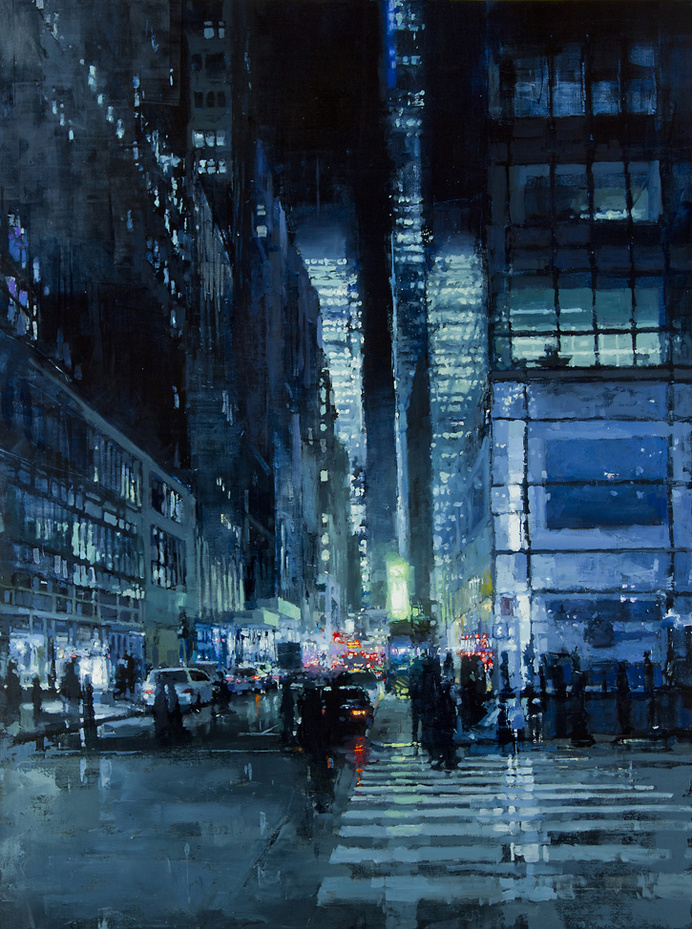 Jeremy Mann's Cityscapes | http://off-the-wall-b.tumblr.com/ #night #city #wall-b #painting