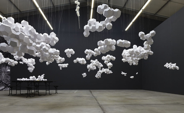 CJWHO ™ (Paper Clouds Suspended in Geometric Clusters by...) #creative #clouds #installation #crafts #design #geometric #art