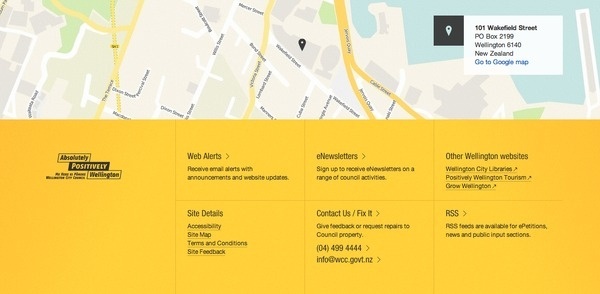 Footer from Wellington City Council › PatternTap #square #yellow #flat #footer