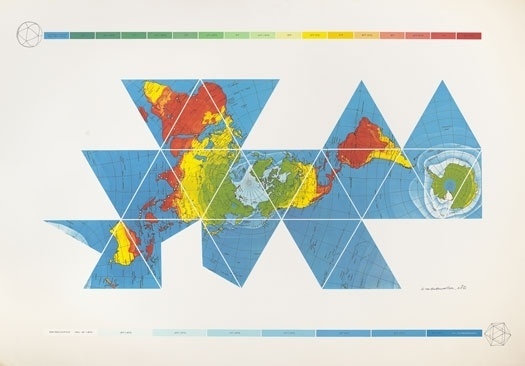 buckminster fuller, dymaxion world map #ocean #dymaxion #one #world #graphic #map #cartography #art #icosahedron