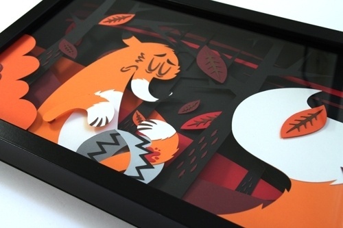 Tougui #vector #paper #fox #frame