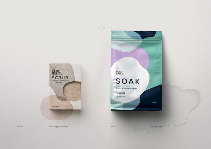 Health Basics Salts - Mindsparkle Mag Milk Design Agency designed the branding for Health Basics Salts "Soak" – soothing mineral salts. #logo #packaging #identity #branding #design #color #photography #graphic #design #gallery #blog #project #mindsparkle #mag #beautiful #portfolio #designer