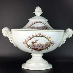 Neo-classical pomp Terrine: Meissen porcelain Marcolini-time to 1775/80, 1. Choice, port brochure, rare, very good. #porcelain