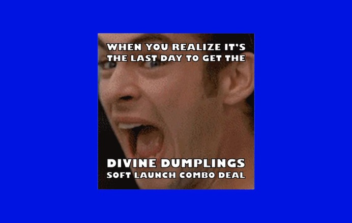 We were hired by a Toronto-based digital restaurant to create a brand identity, print and digital applications for their launch. The inspiration for the identity came from the story of the semi-historical Chinese monk, Budai, who allegedly lived in 10th century China. A meme designed to let people know they only had one more day to take advantage of the launch promo