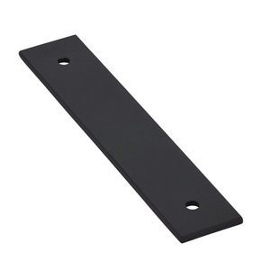 Emtek Hardware 4" Centers Art Deco Rectangular Backplate for Pull in Flat Black