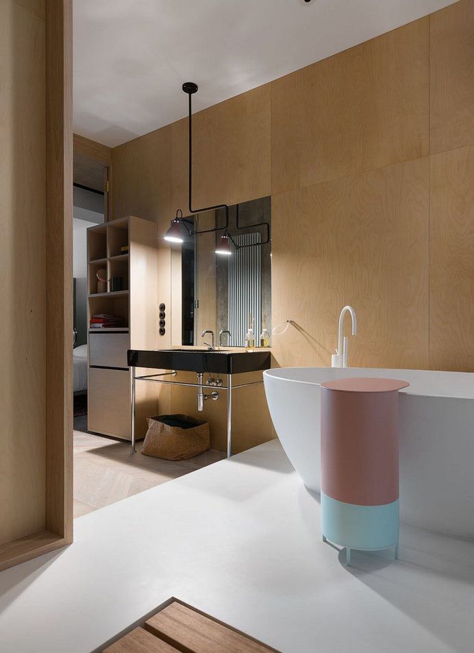 Modern Concrete Apartment Softened By The Wooden Notes in Kiev 15