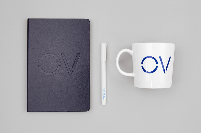 Openview branding corporate design blue Pentagram UK England London Mindsparkle Mag stationery blue marine typography designer business card