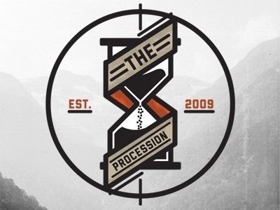 Dribbble - The Procession Logo 2 by Adam Grason #logo #procession #hourglass #dark
