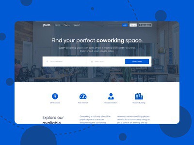 Location search for coworking spaces