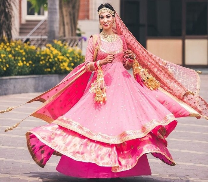 Double pink lehenga