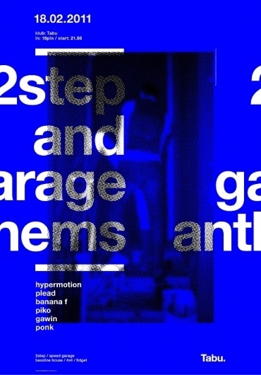 Tabu - club branding on the Behance Network #tabu #poster #blue #helvetica #macov #typography