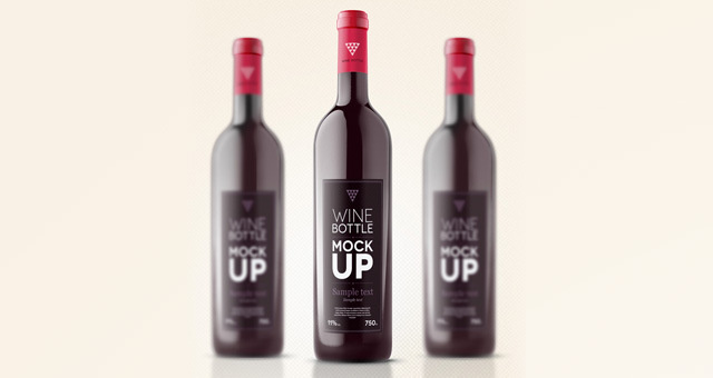 Free Wine Bottle Mockup PSD