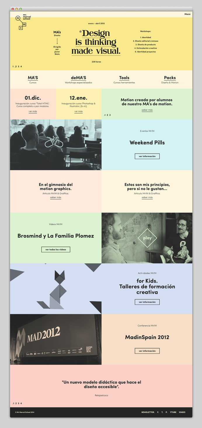 mr. marcel school #ux #design #ui #minimal #web