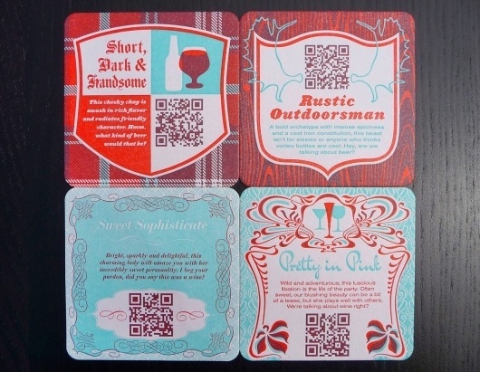 Letterpress QR Coasters #antlers #red #coasters #letterpress #design #fizz #blue