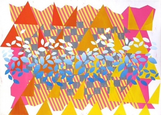Dan Bina, Jitterbug #abstract #bina #stripes #dan #triangle #painting #art #triangles