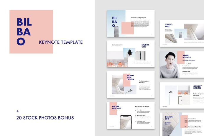 Bilbao - Keynote Template + Bonus #presentation #template #design #minimal #keynote #modern #creative