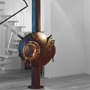 Sea Mine Turned Into A Fireplace #interior #design #decor #deco #decoration