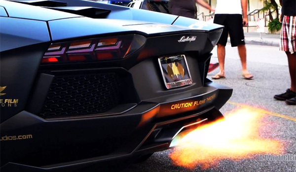 Video: Lamborghini Aventador 'Batventador' Spitting Flames #flames #aventador