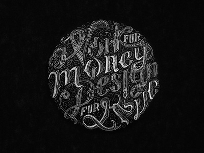 Work For Money - Design For Love Typography: Jimmi Tuan #vietnam #lettering #quote #chalk #vintage #tuan #hand #jimmi #bratus #typography