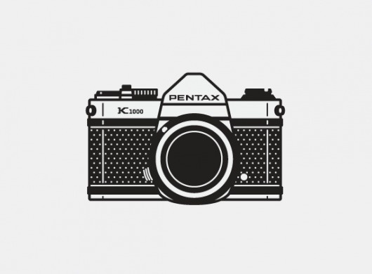 Pentax K1000 (mkn design - Michael Nÿkamp) #pentex #icon #black #illustration #k1000