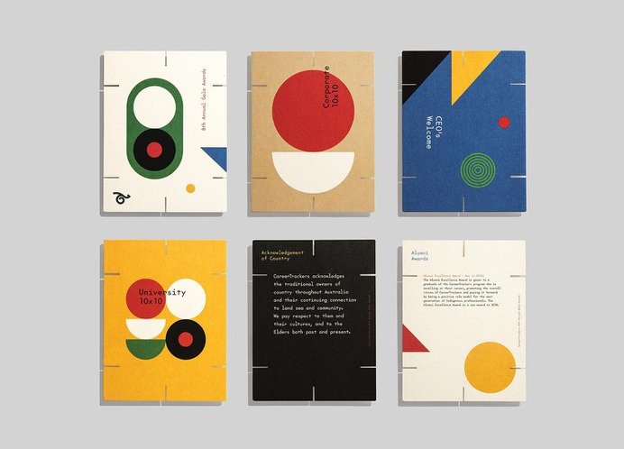 Gala awards collateral by Garbett for CareerTrackers, a charitable organisation that addresses Indigenous disadvantage by developing professional career pathways