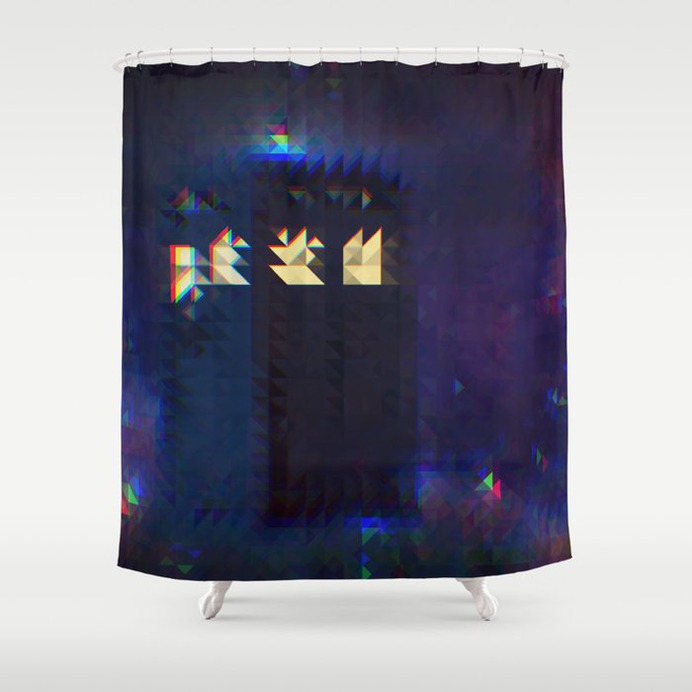 Pixelated in Space and Time Shower Curtain