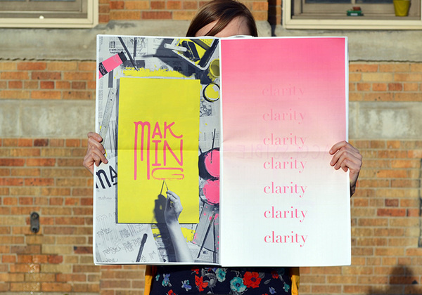 Description #lettering #pink #format #print #yellow #large #poster #typography