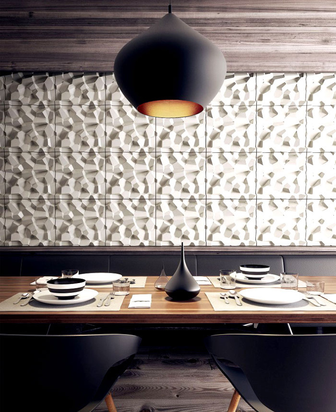Penta Modular Tile with a Geometric Pattern by KAZA Concrete - #wallcoverings, #walls, #walldecor