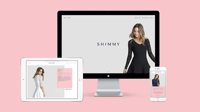 Shimmy fashion beautiful packaging branding corporate design pink minimal logo business card stationery ragged edge mindsparkle mag graphic
