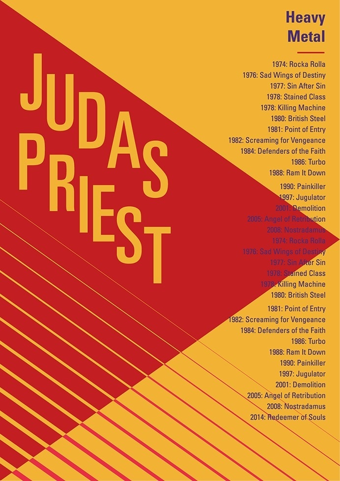 Judas Priest poster inspired by swiss style #swissstyle